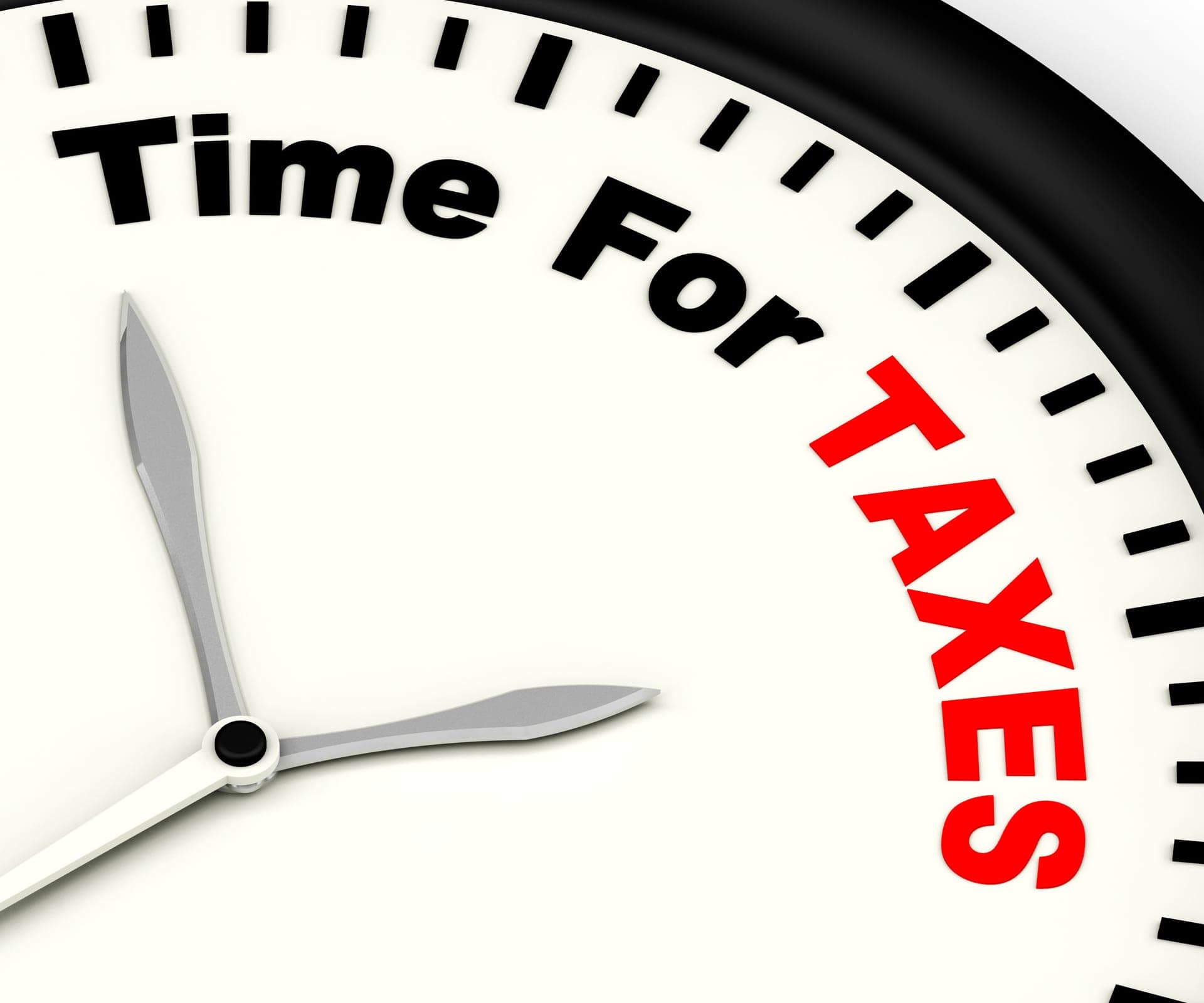Time for taxes message showing tax season reminder