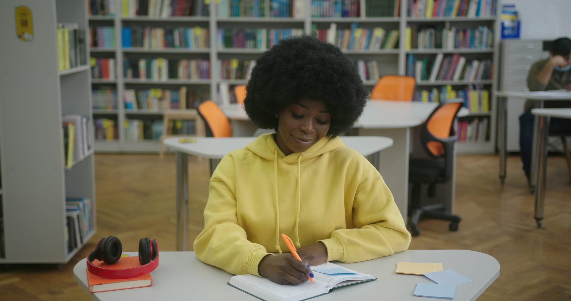 Setting financial goals in notebook